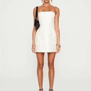 Heaven Sent Strapless Mini GRADUATION Dress White Elegant White Strapless Dress